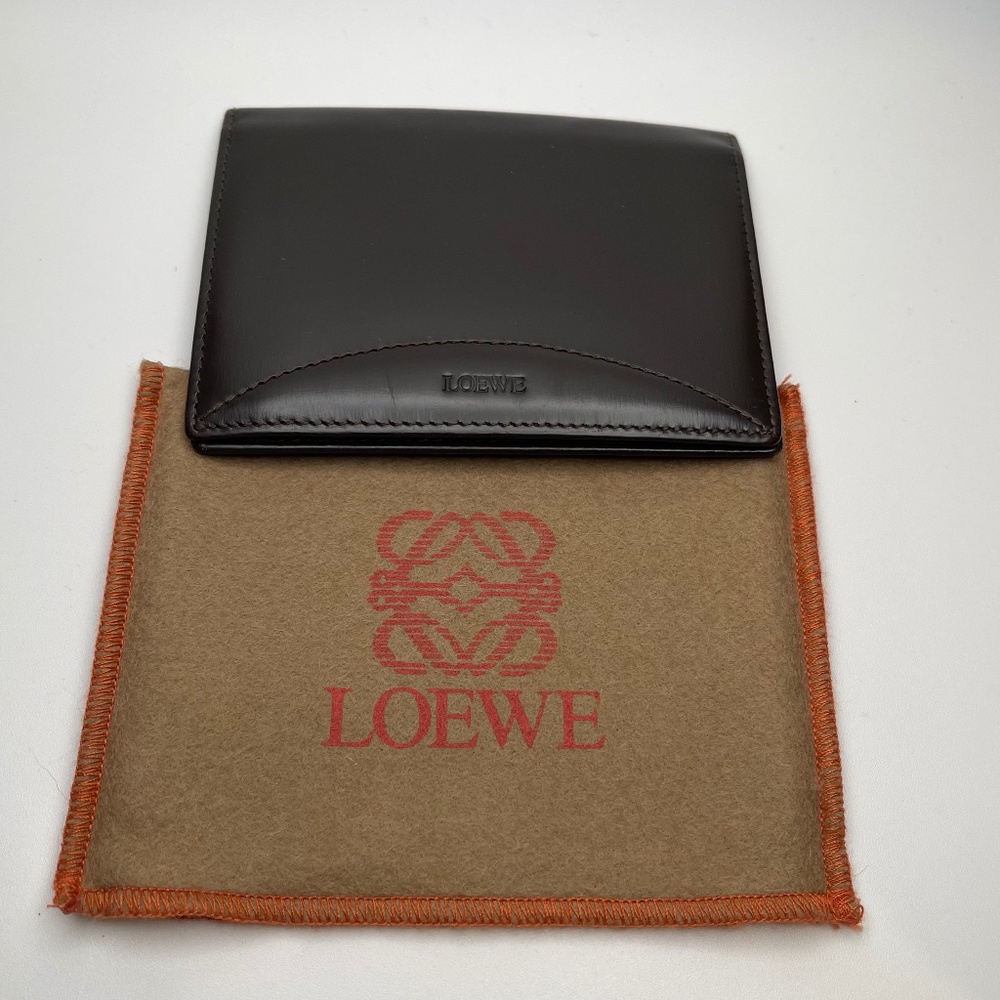 Loewe Leather Card Wallet - Dark Brown - Pre-owned